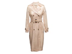 Tan Brunello Cucinelli Long Sequined Trench Coat Size US S