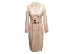 Tan Brunello Cucinelli Long Trench Coat à paillettes Taille US S
