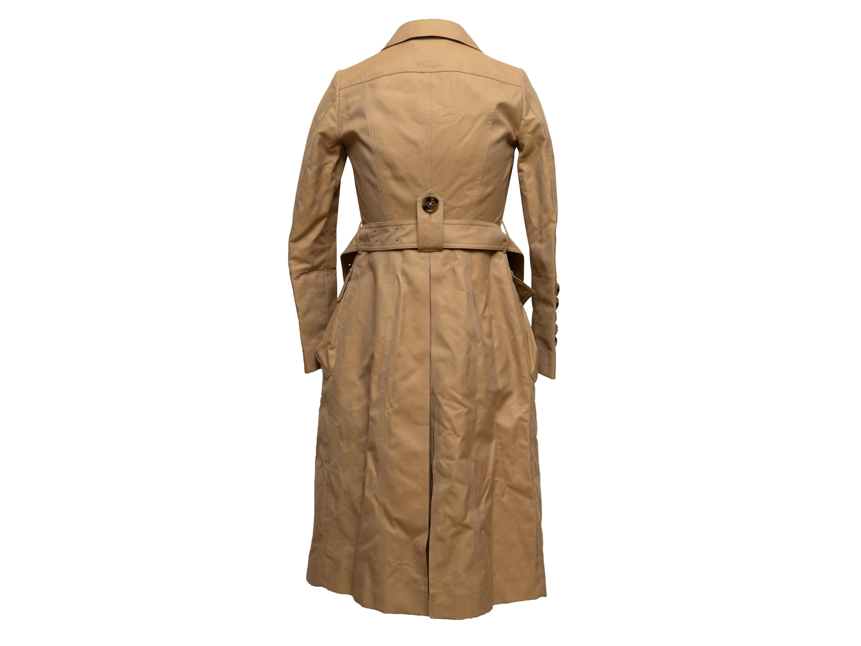 Tan Burberry Prorsum Belted Trench Coat Size EU 34 For Sale 1