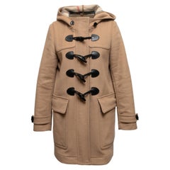 Giacca con cappuccio in lana Burberry Tan