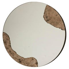 Tan Burnt Ash - Contemporary - Sculptural - Minimal - Miroir rond Pompeii