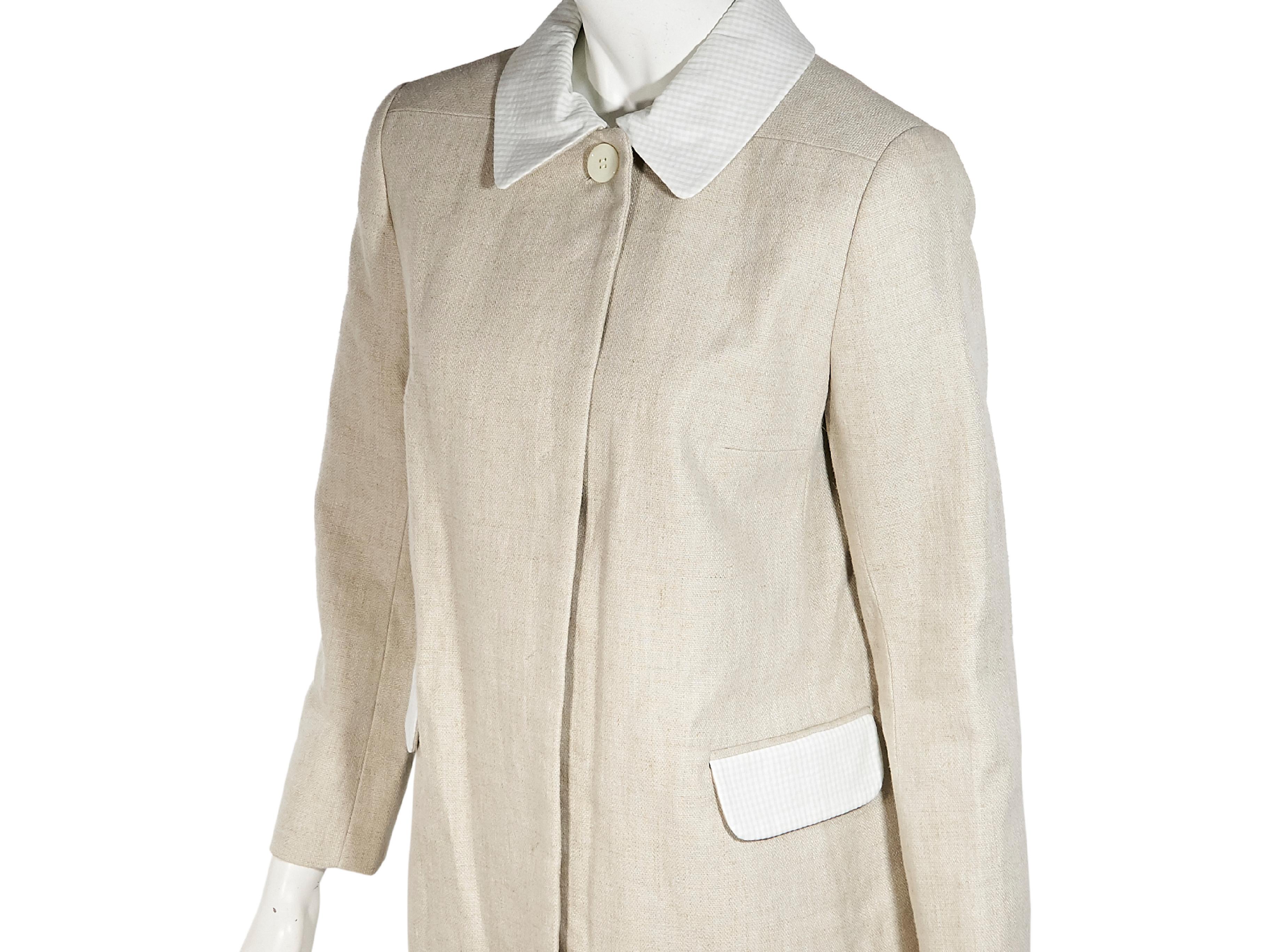 Tan Carven Linen Coat