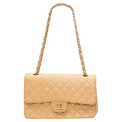 Tan Chanel 2002 Small Double Flap Bag