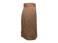 Tan Chanel Knielanger Bleistiftrock in Hellbraun Größe US S