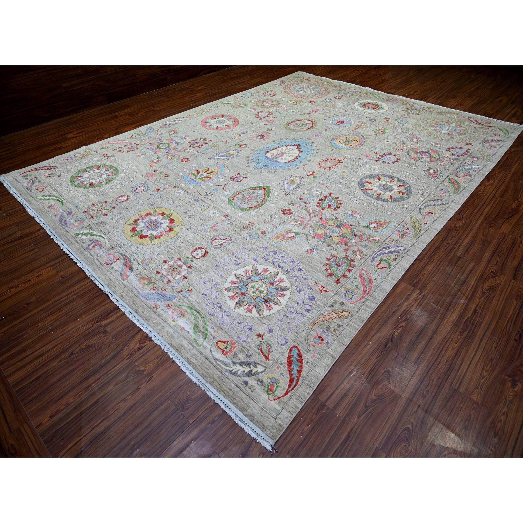 Tan Color Finer Peshawar 100% Wolle Handgeknüpfter orientalischer Teppich 10'1