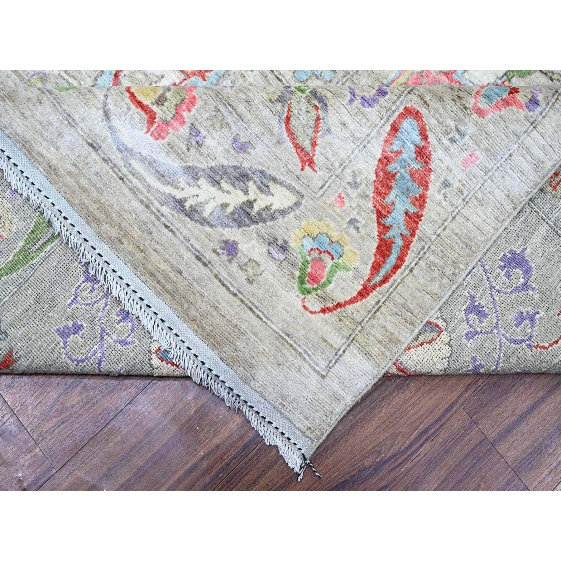 Tan Color Finer Peshawar 100% Wolle Handgeknüpfter orientalischer Teppich 10'1