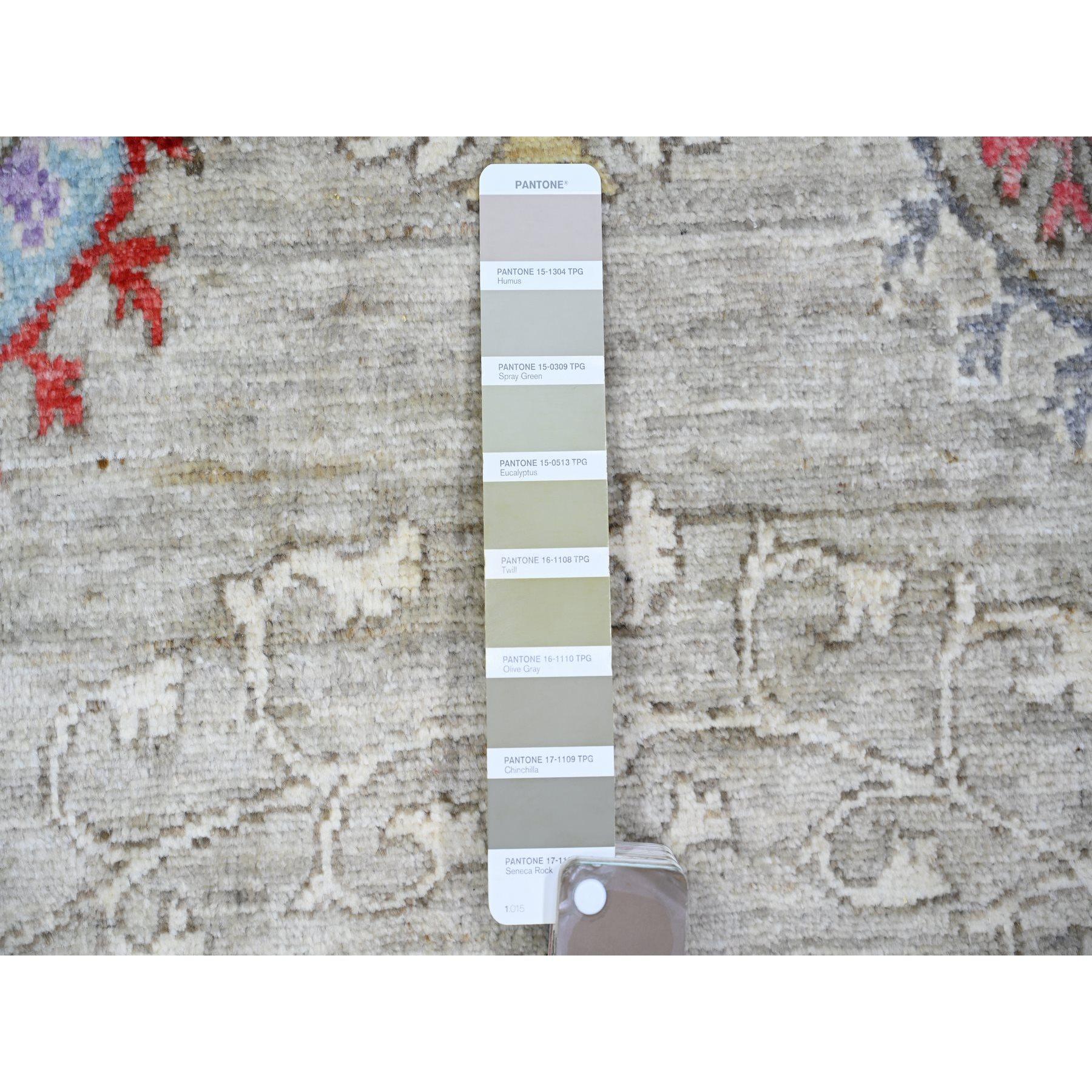 Tan Color Finer Peshawar 100% Wolle Handgeknüpfter orientalischer Teppich 10'1