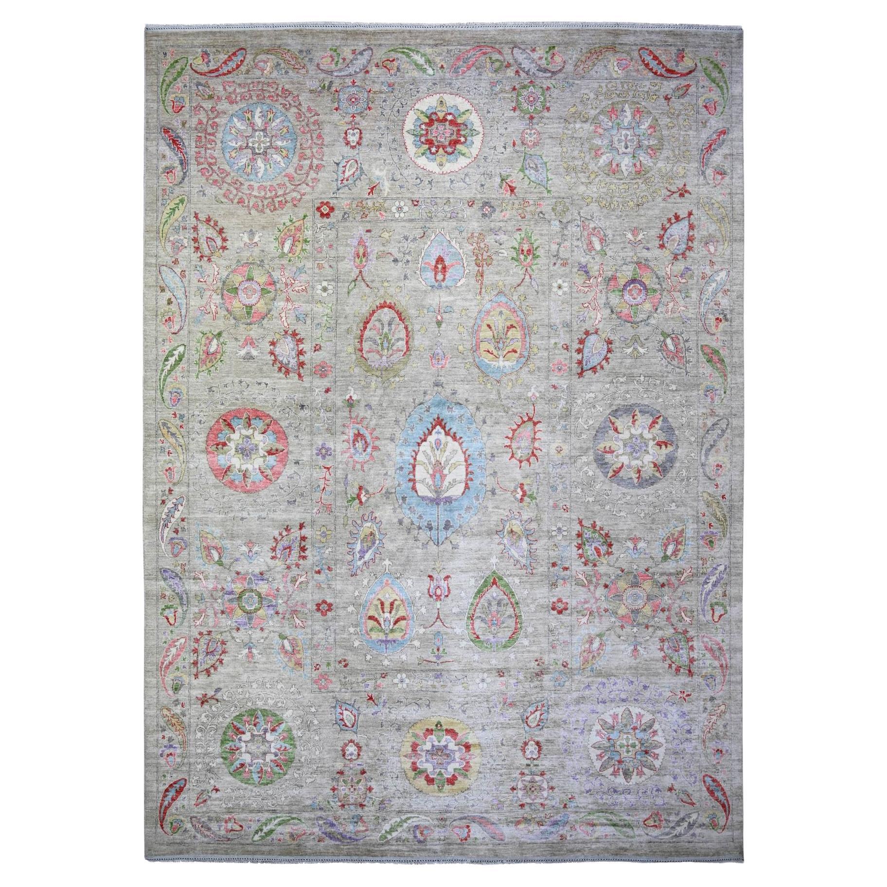 Tan Color Finer Peshawar 100% Wool Hand Knotted Oriental Rug 10'1" x 13'8"