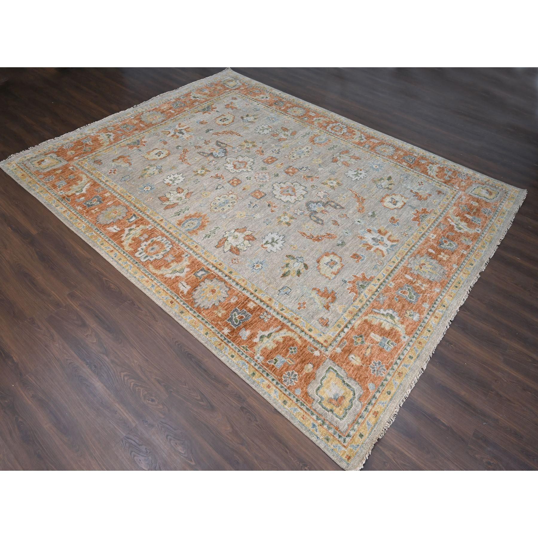 Indien Tapis surdimensionné Oushak Design en laine douce nouée à la main 11'10