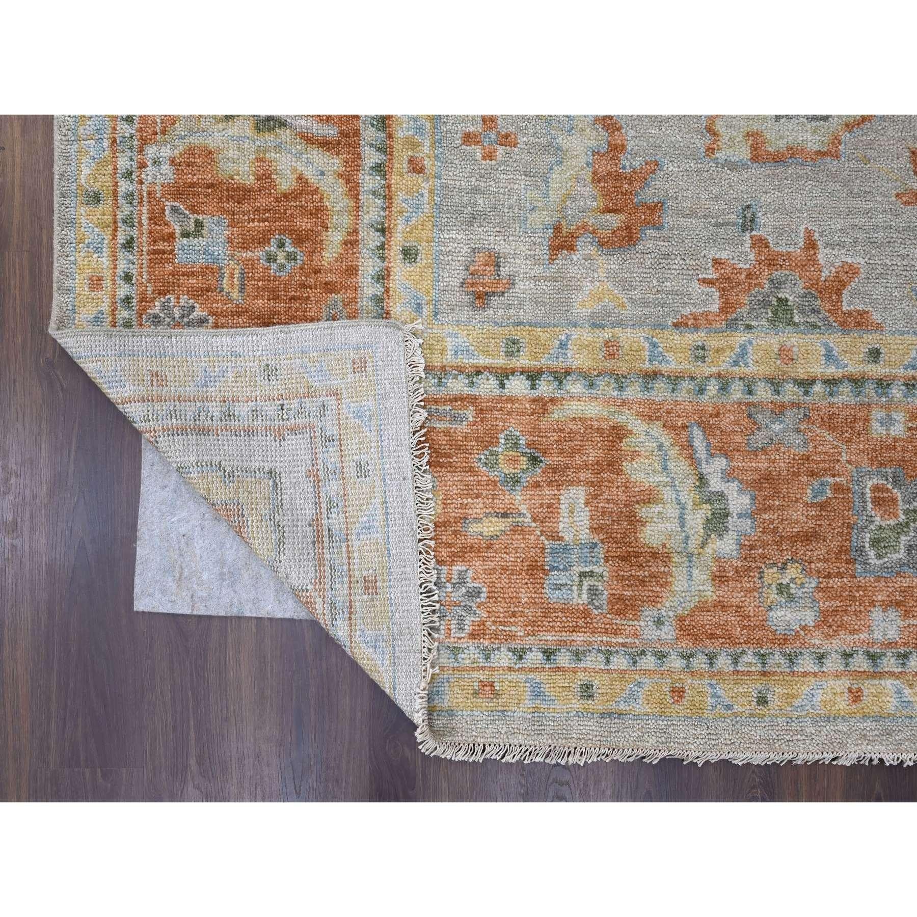 Noué à la main Tapis surdimensionné Oushak Design en laine douce nouée à la main 11'10