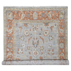 Tan Color Oushak Design Soft Wool Hand Knotted Oversized Rug 11'10" x 14'9"