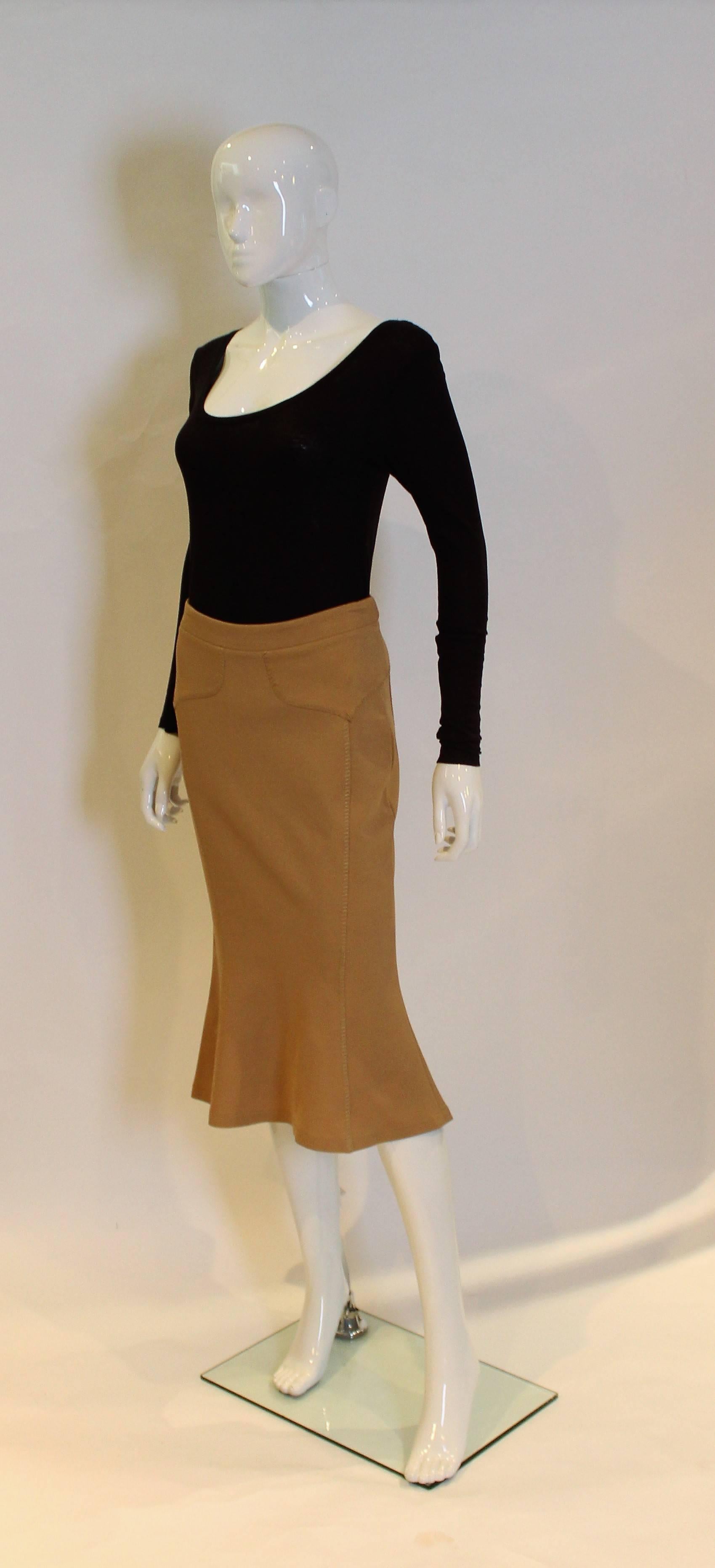 tan colour skirt