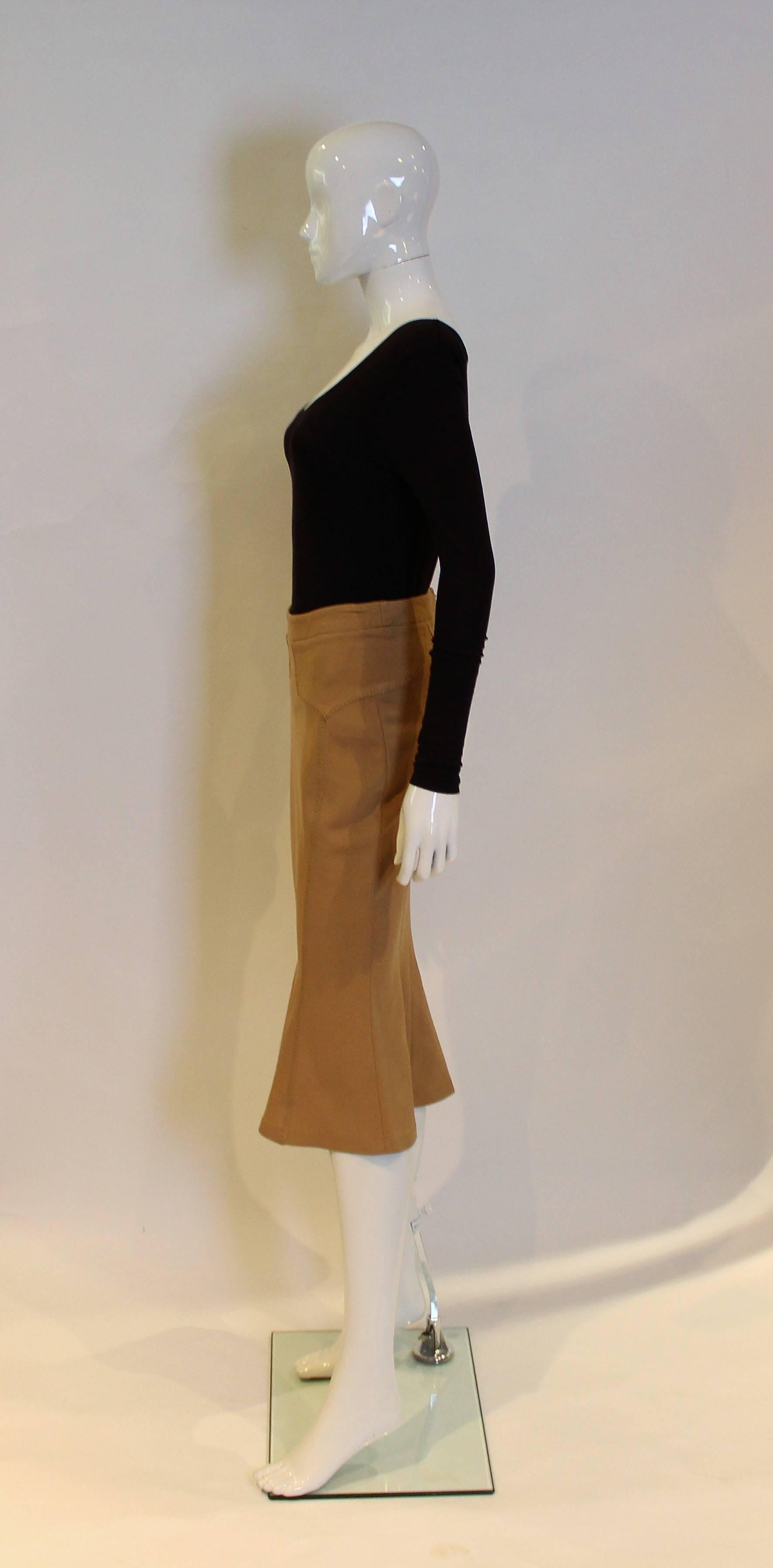Brown Tan Coloured Skirt by Versace