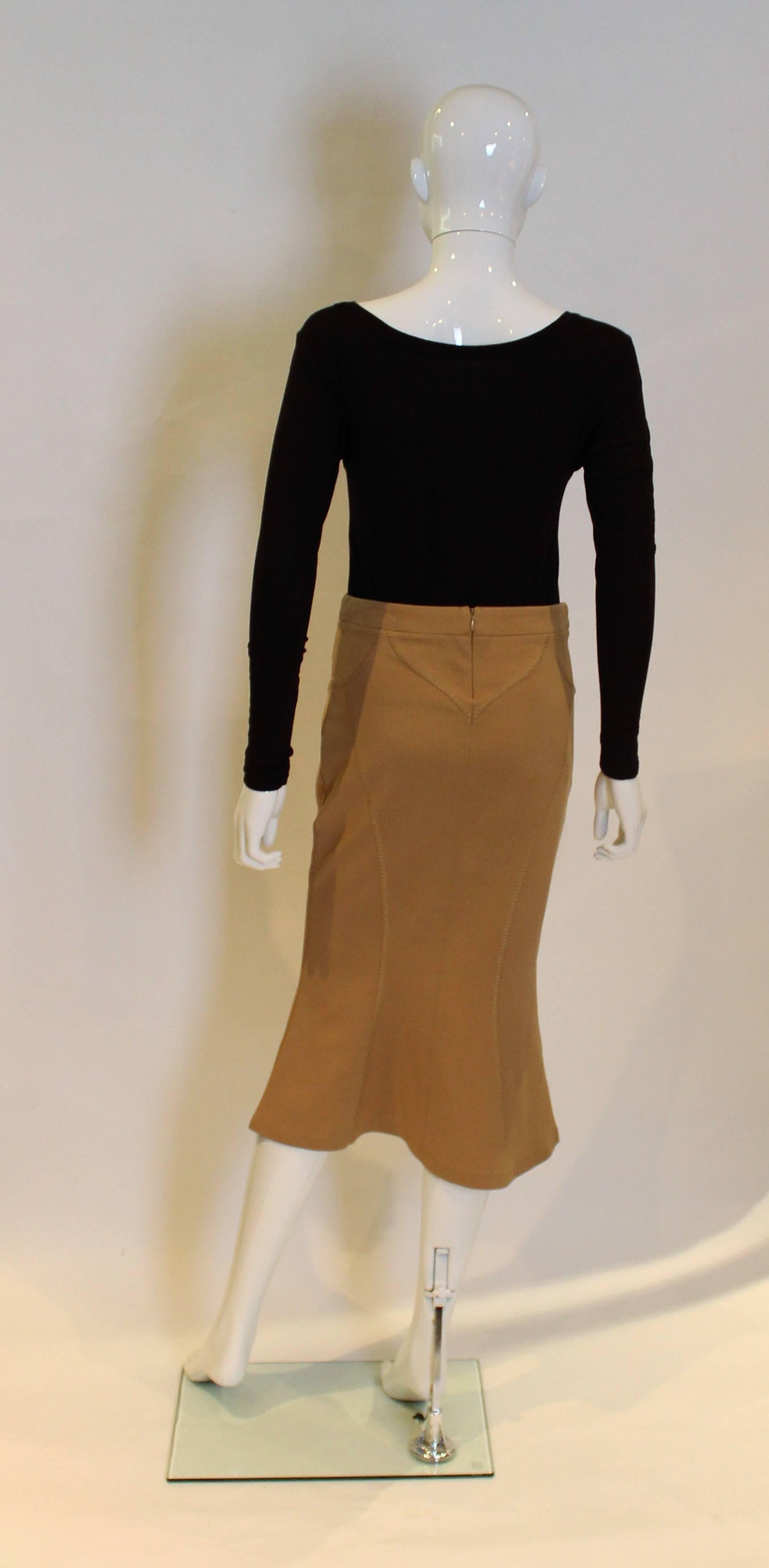 Tan Coloured Skirt by Versace In Excellent Condition In London, GB
