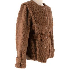 Tan diamond-shaved shearling jacket