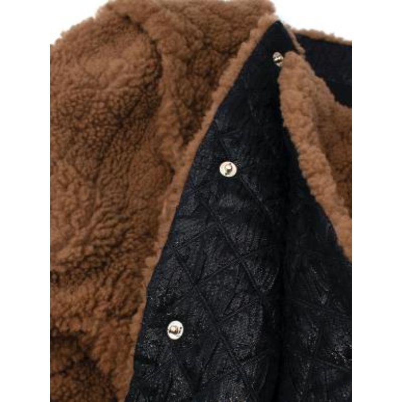Tan diamond-shaved shearling jacket 3
