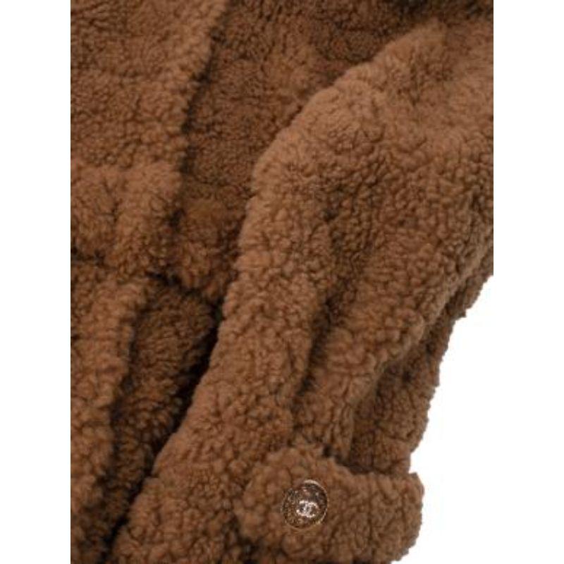 Tan diamond-shaved shearling jacket 4