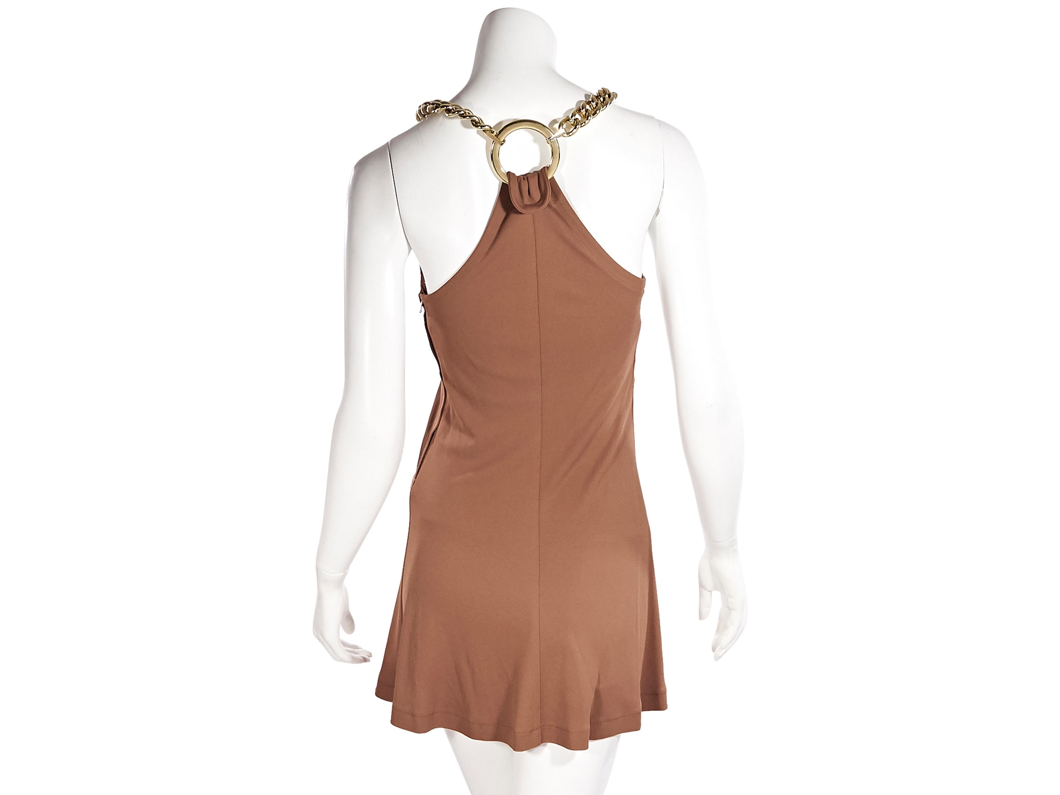 Brown Tan Dolce & Gabbana Chain Mini Dress