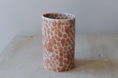 Tan Dots Porcelain Tall Cup by Lana Kova