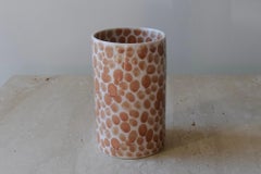 Tan Dots Porcelain Tall Cup by Lana Kova