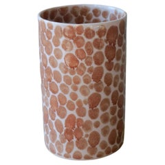 Tan Dots Porcelain Tall Cup by Lana Kova