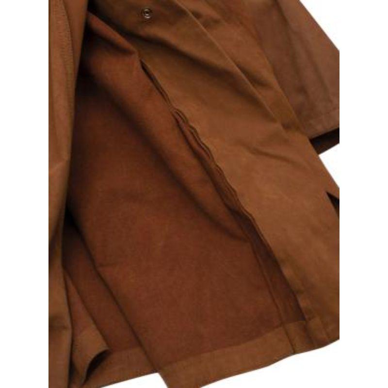 Tan faux-suede trench coat 1