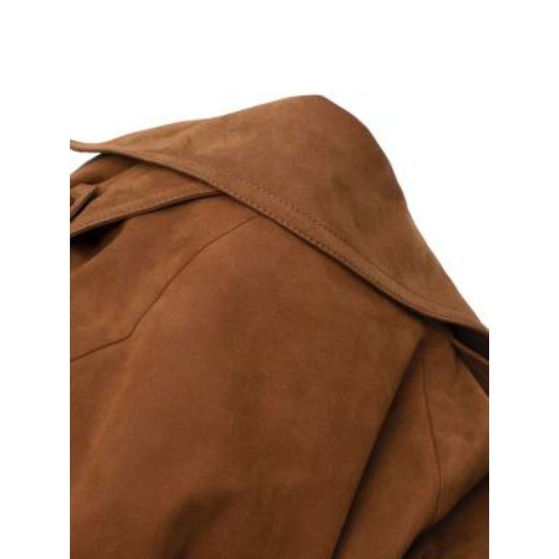 Tan faux-suede trench coat 2