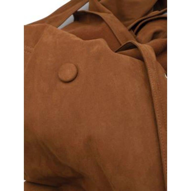 Tan faux-suede trench coat 3