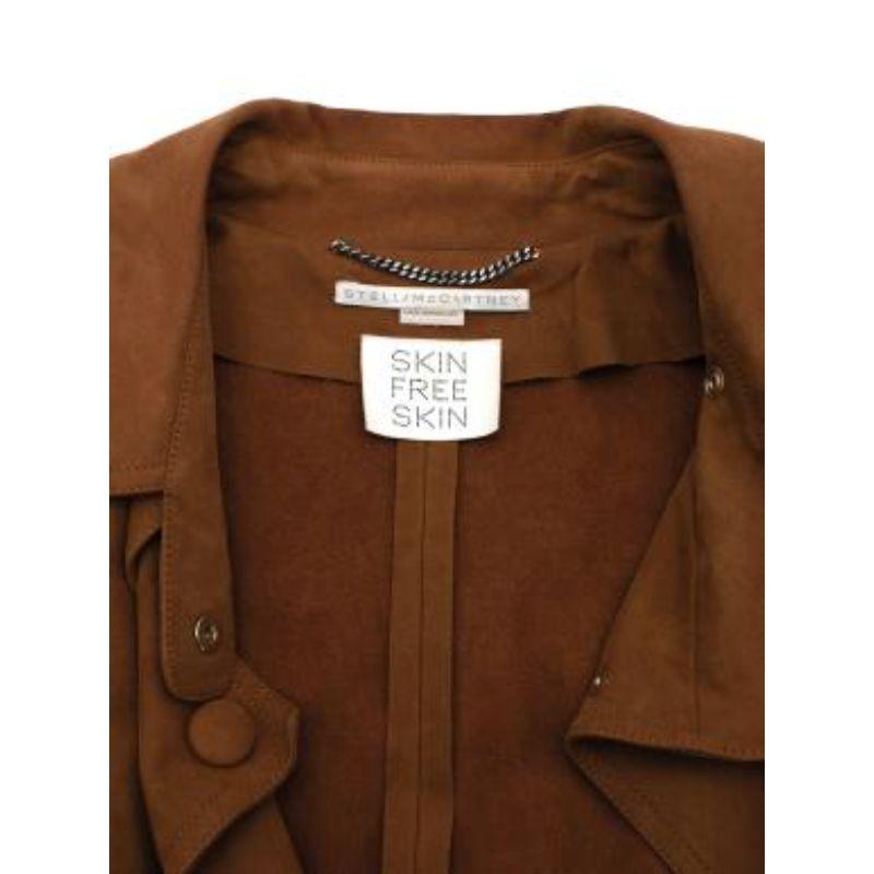 Tan faux-suede trench coat 4