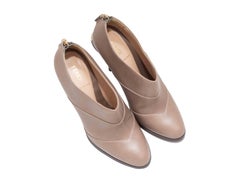 Tan Fendi Pointed-Toe Ankle Booties Size 39