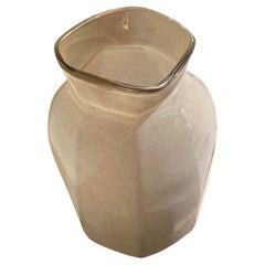 Tan Frosted Glass Vase, Romania, Contemporary