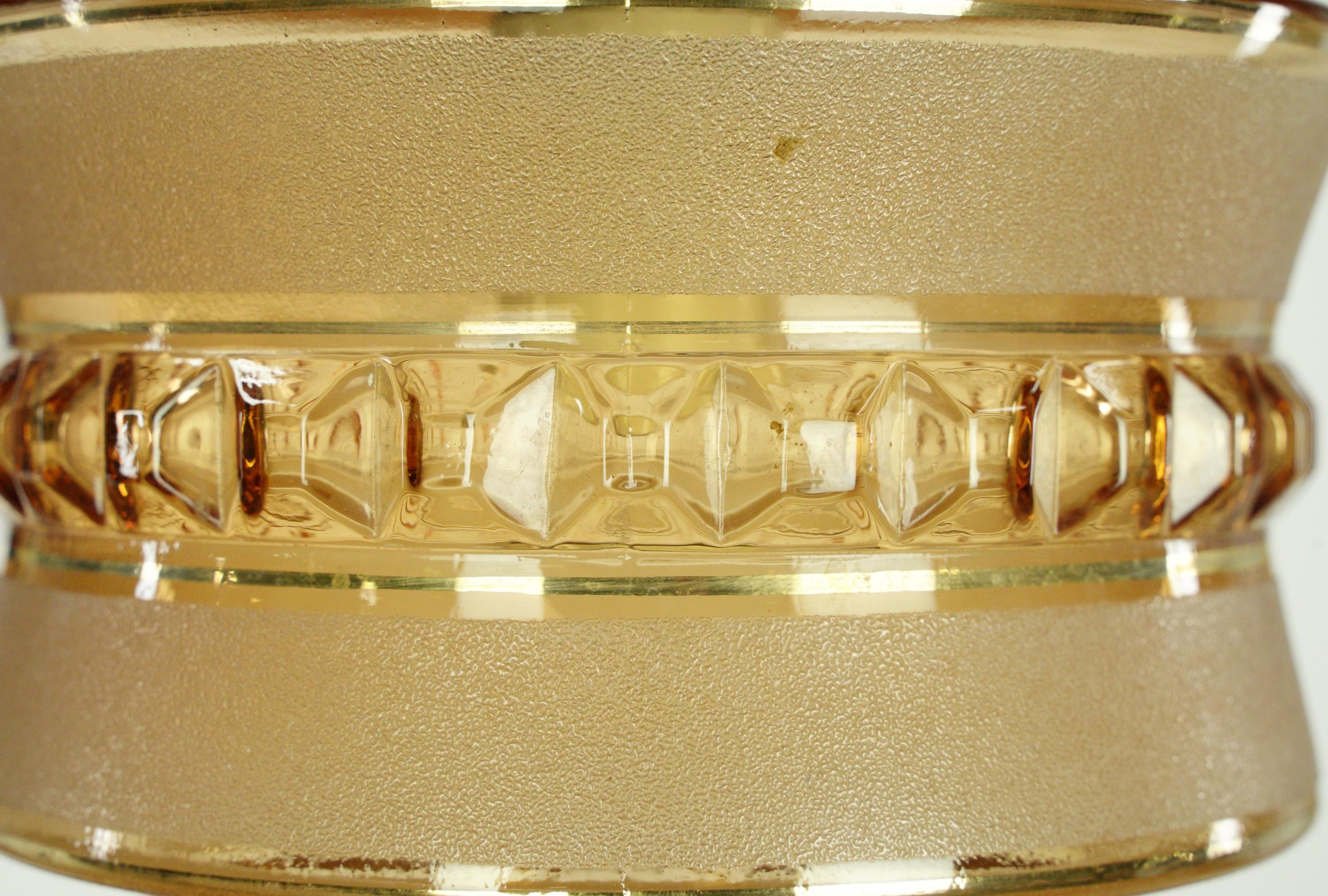 Tan Glass Globe Bronze Chain Pendant Light For Sale 1