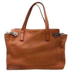 Used Tan Grained Leather Handbag