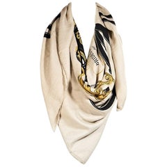 Tan Hermes Brides de Gala Cashmere/Silk Shawl