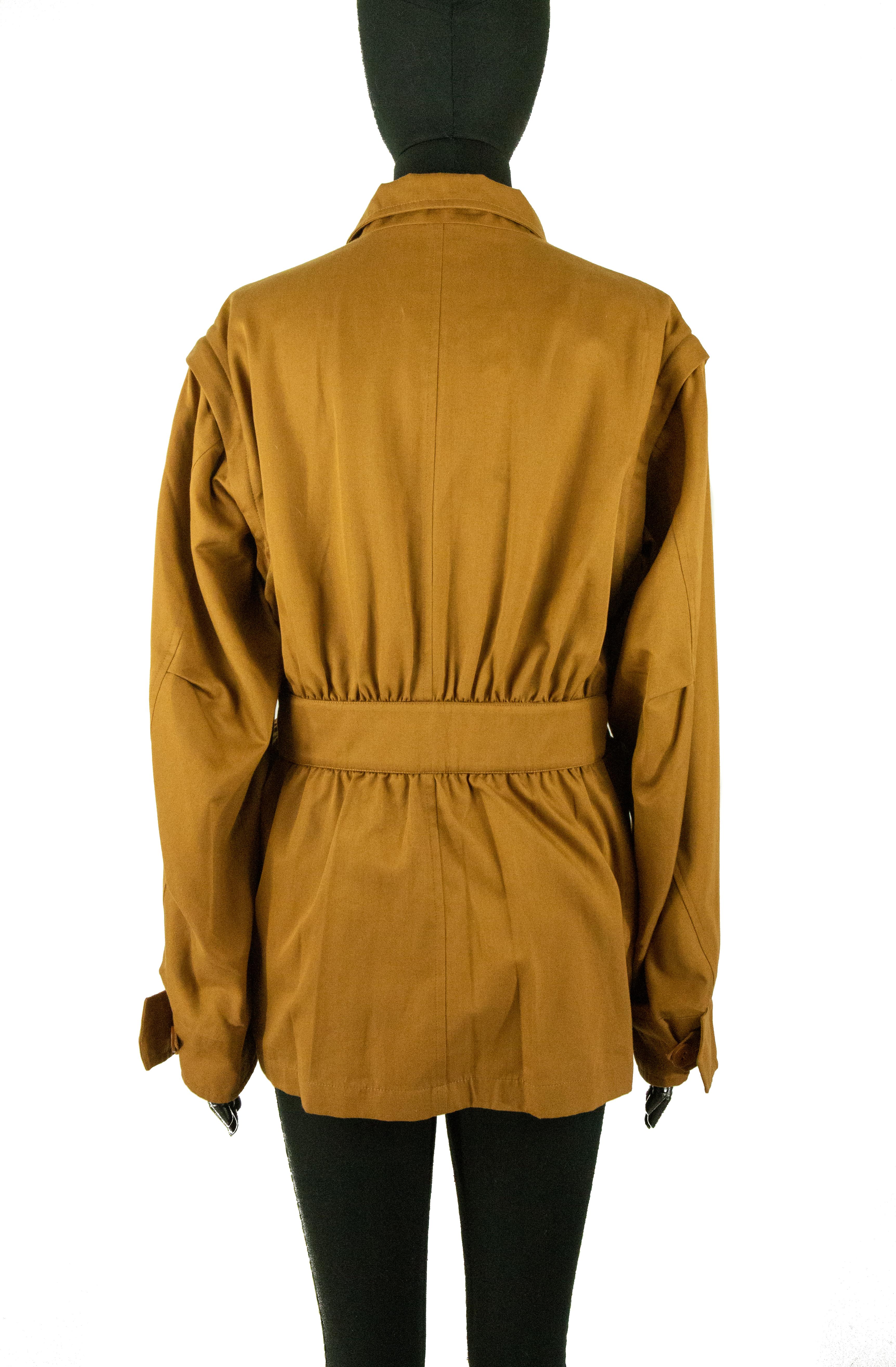 Brown Tan Hermes Jacket With Detachable Sleeves For Sale