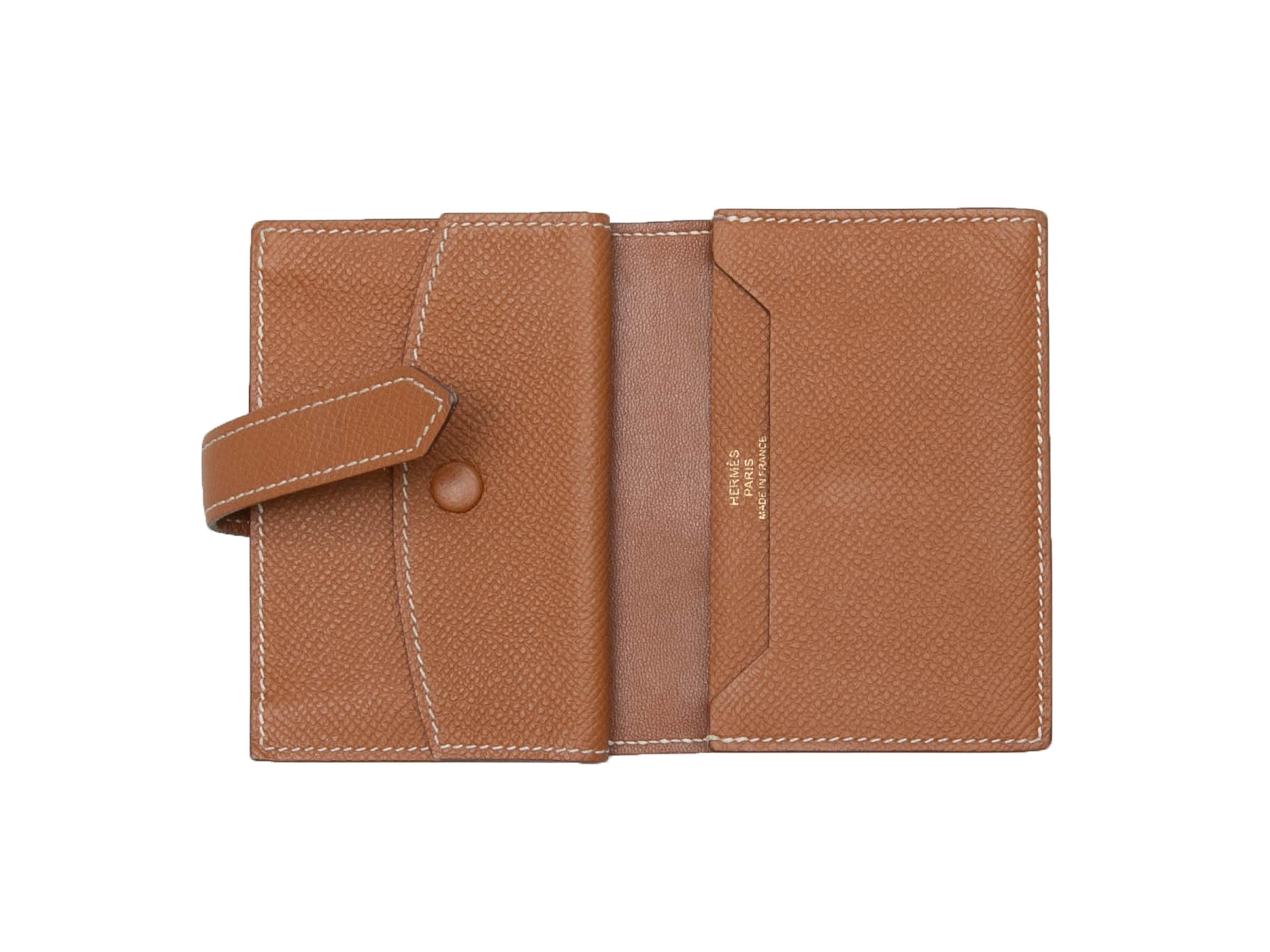 Tan Hermes Mini Bearn Wallet In Good Condition For Sale In New York, NY
