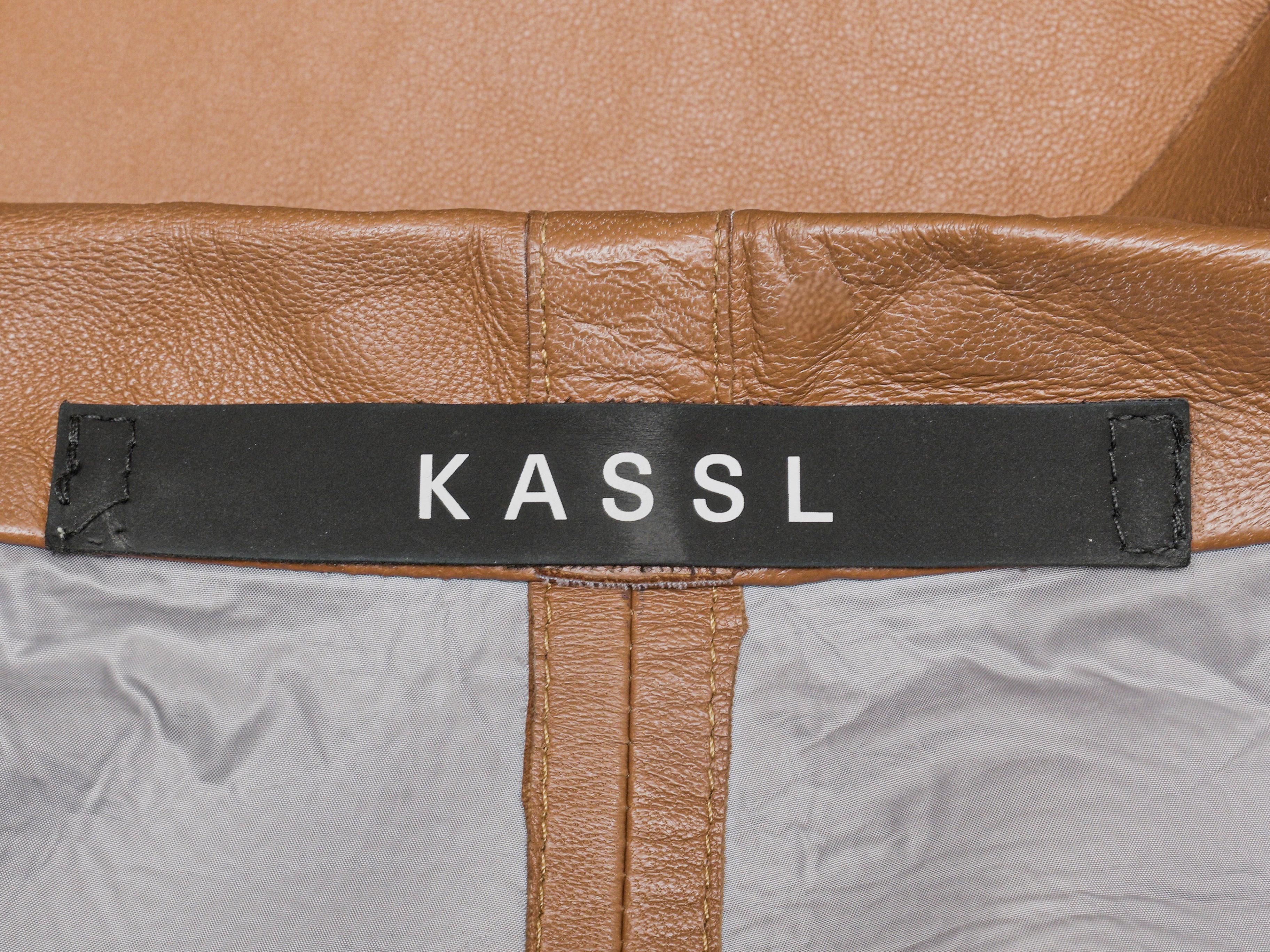 Brauner Kassl Lederblazer in Hellbraun Größe US S im Angebot 1