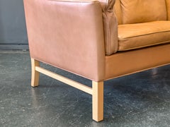 Tan Leather 2 Seater Sofa