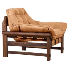 Tan Leather and Walnut Ojai Lounge Chair by Lawson-Fenning