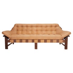 Ojai-Sofa aus braunem Leder und Nussbaumholz von Lawson-Fenning