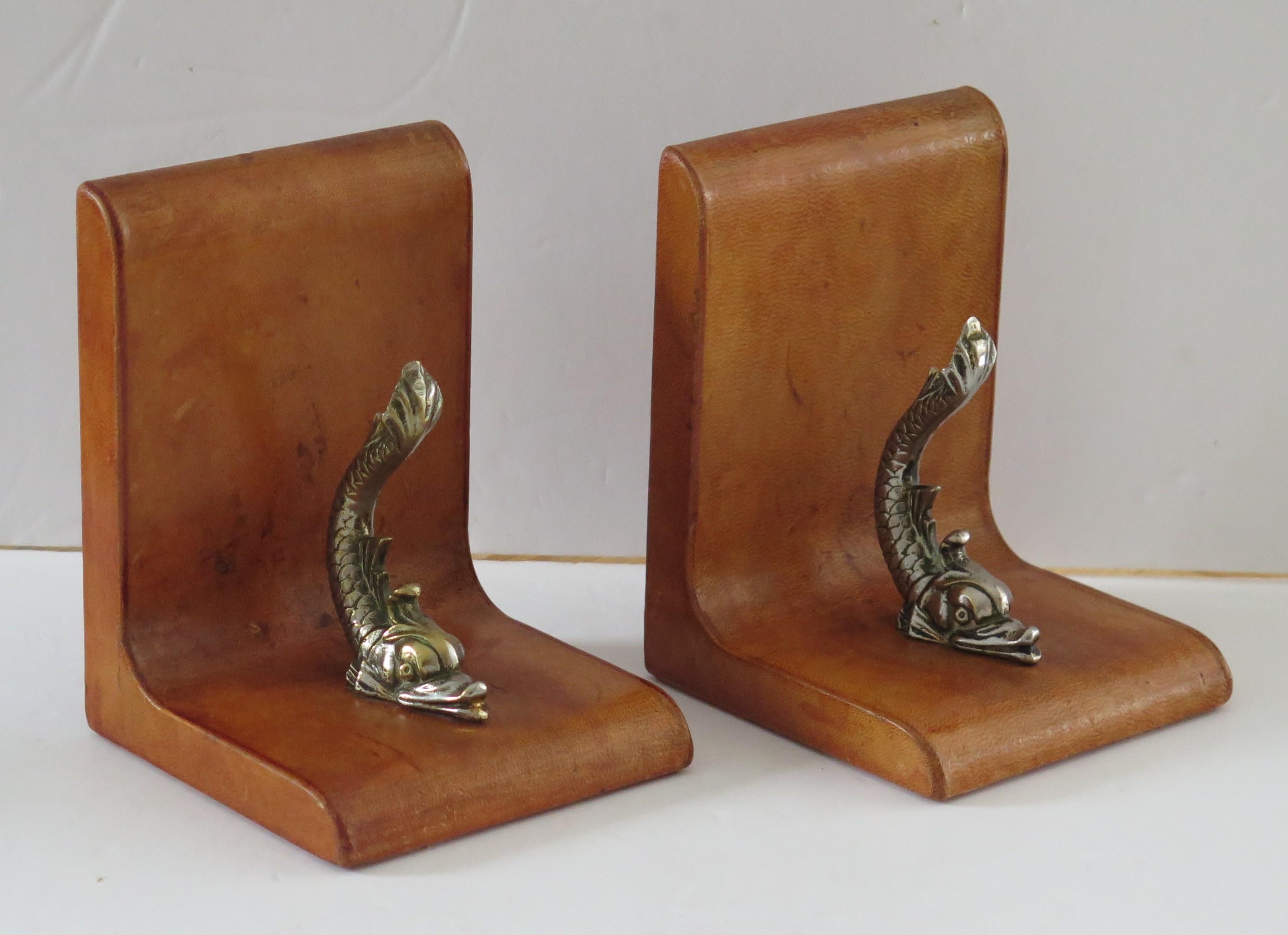 brass dolphin bookends