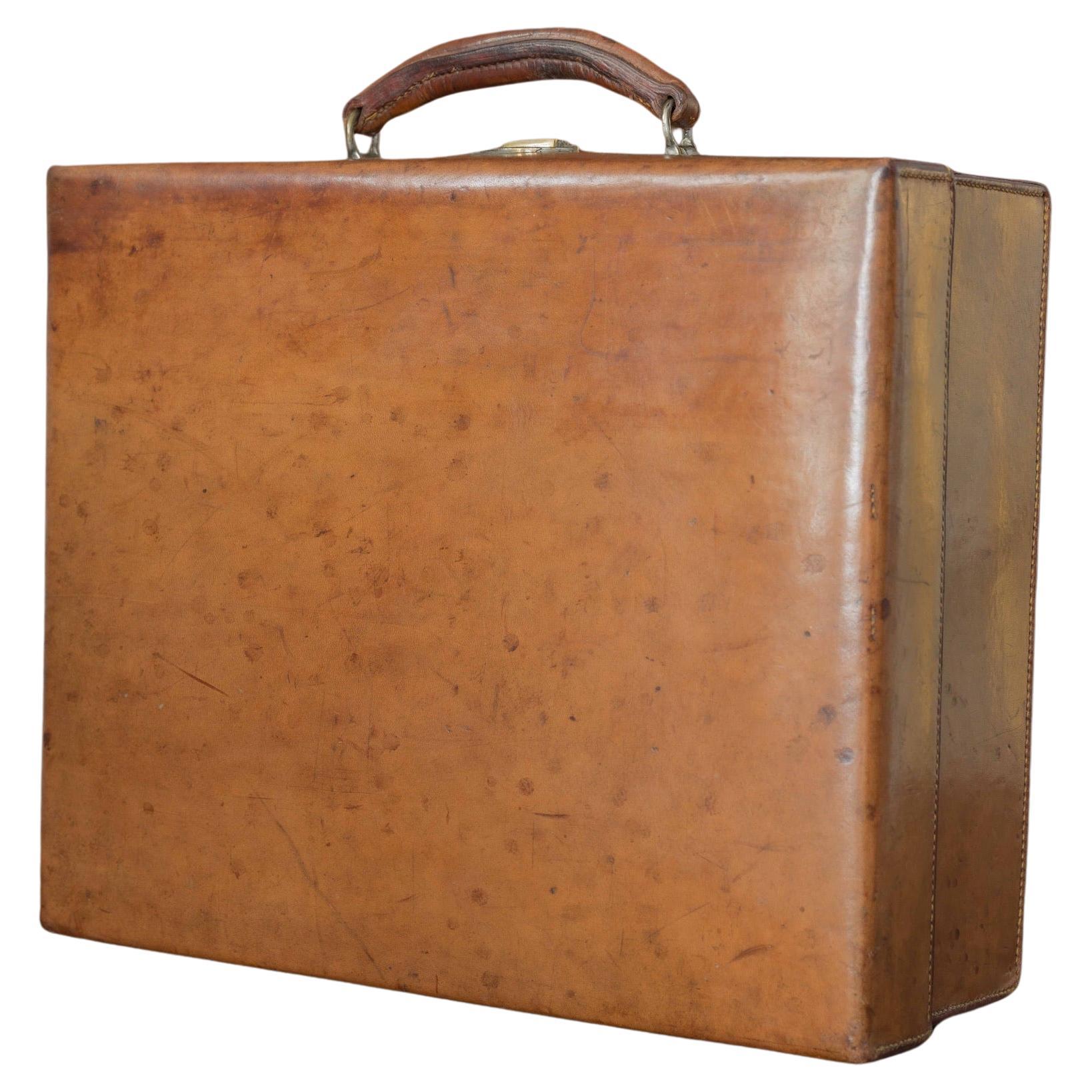 Tan Leather Case, circa 1910 For Sale