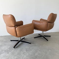 Tan Leather Desk Chair by Otto Zapf for Knoll, 1976 USA
