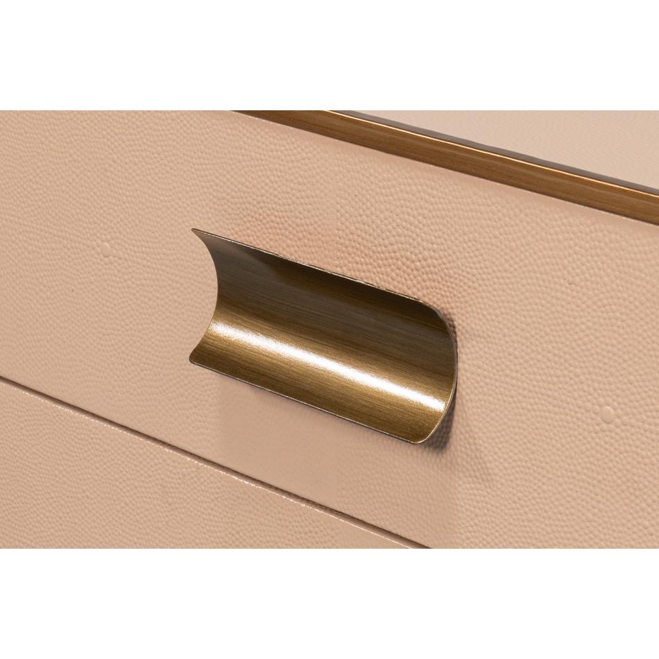 Contemporary Tan Leather Modern End Table For Sale