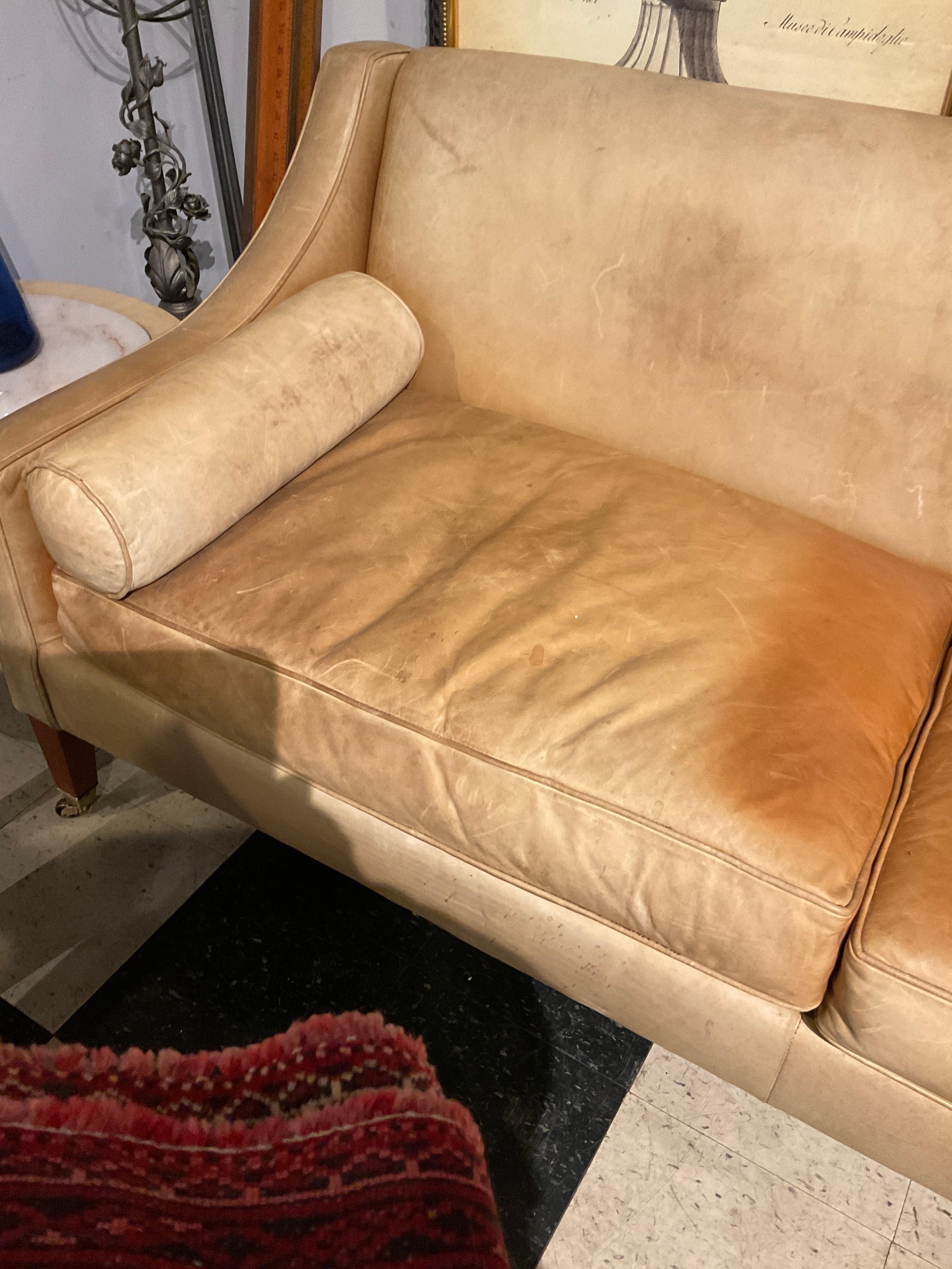 Tan Leather Ralph Lauren Couch 10