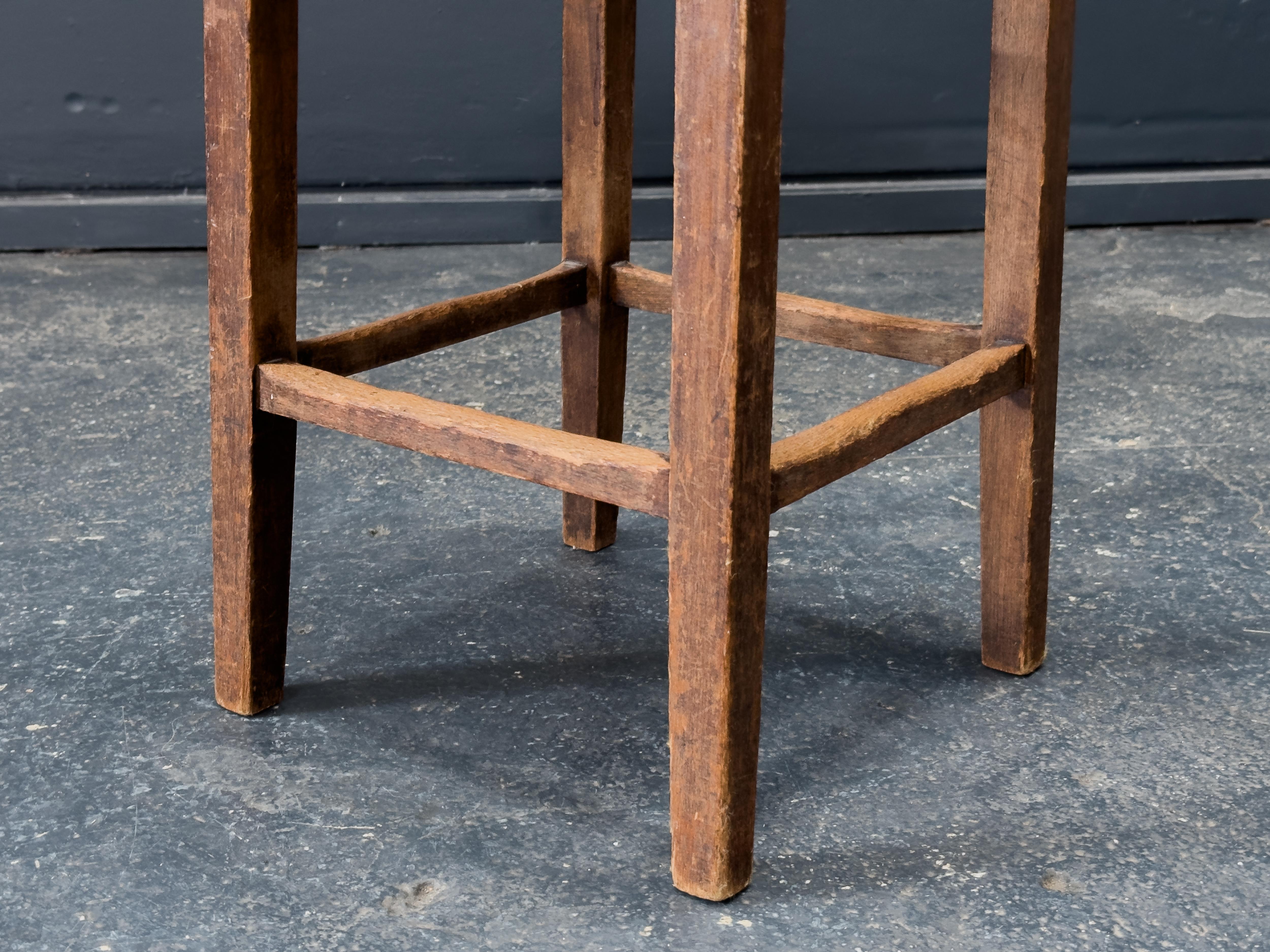 Tan Leder Hocker (Dänisch) im Angebot