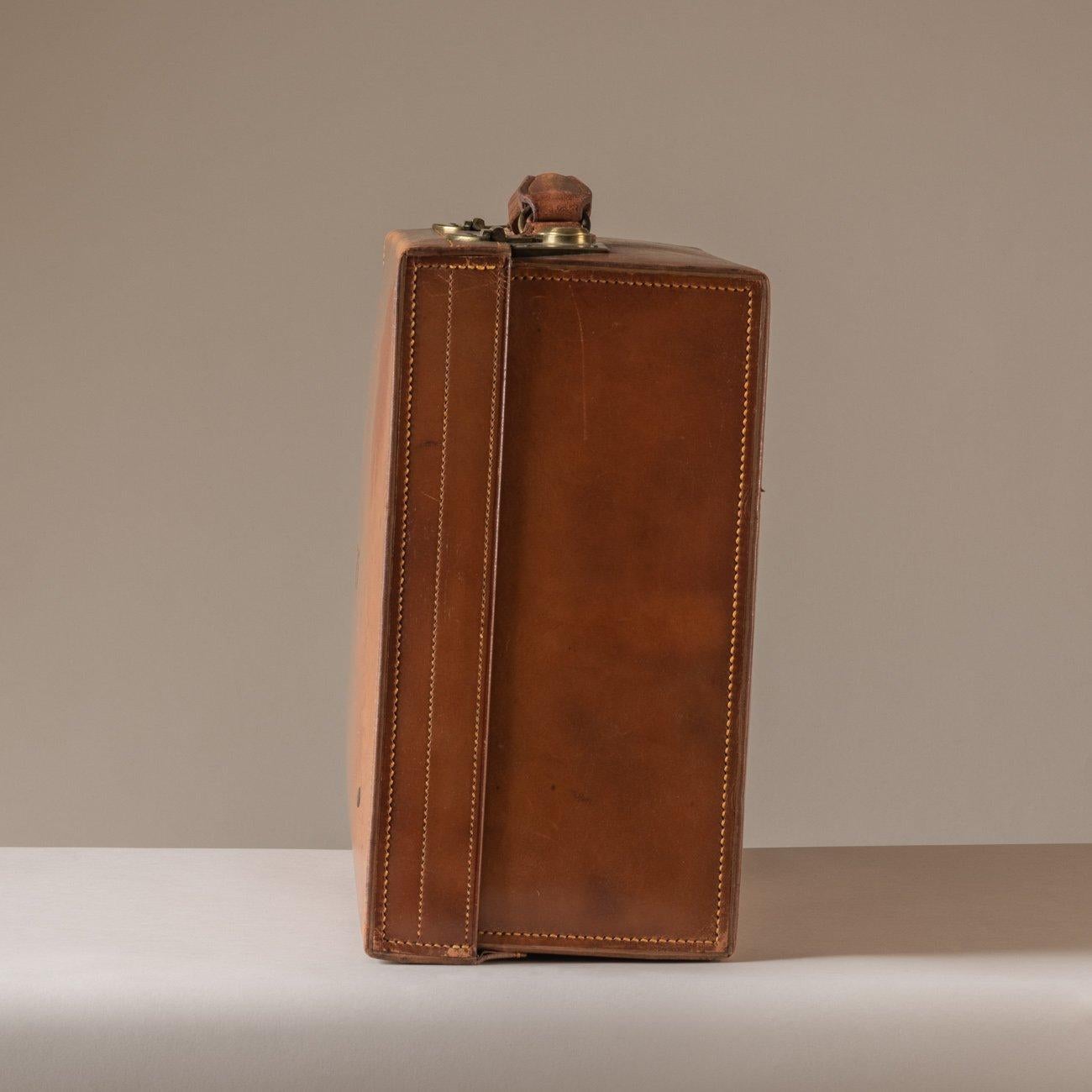 Silver Tan Leather Suitcase, 1927