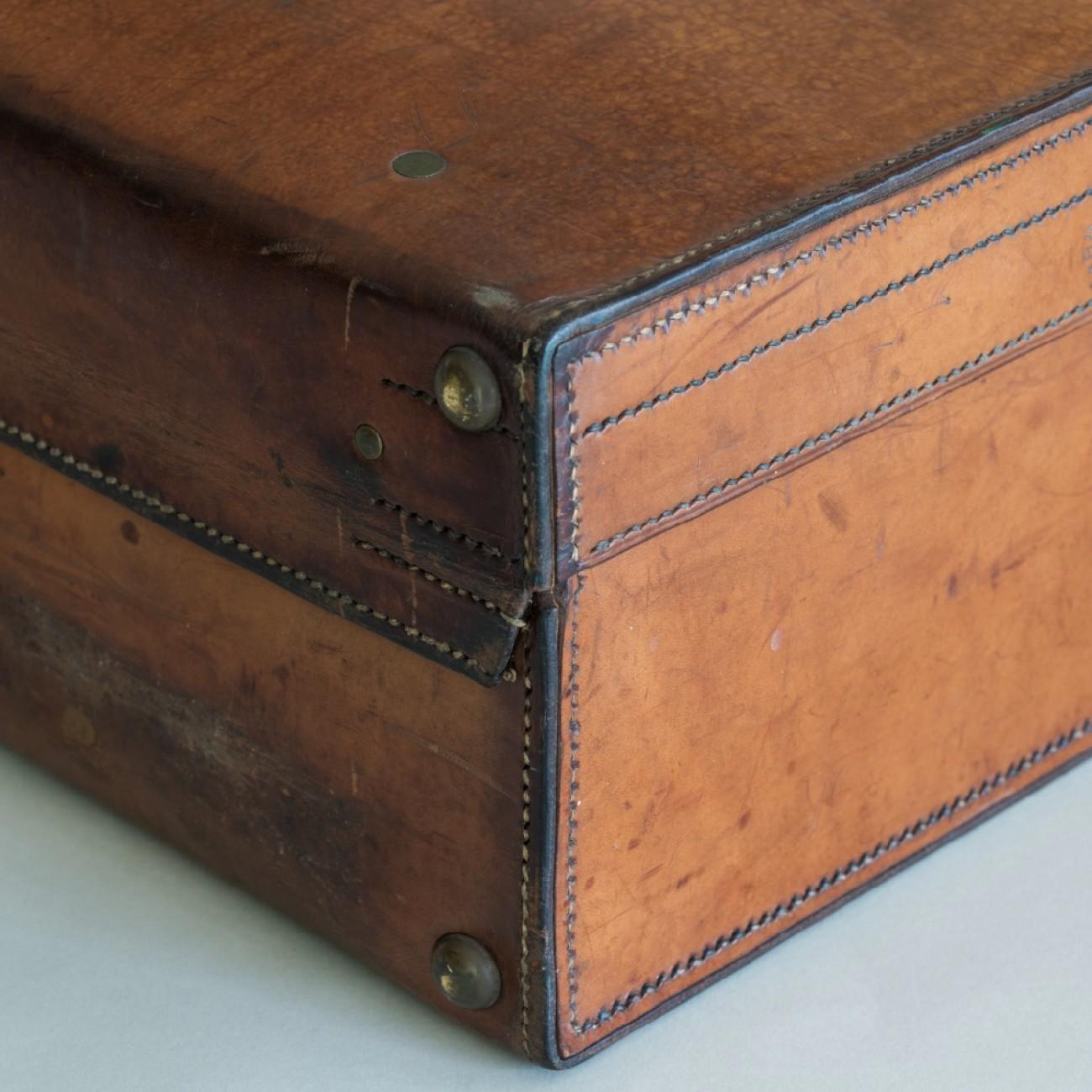 Tan Leather Suitcase, circa 1900. 10