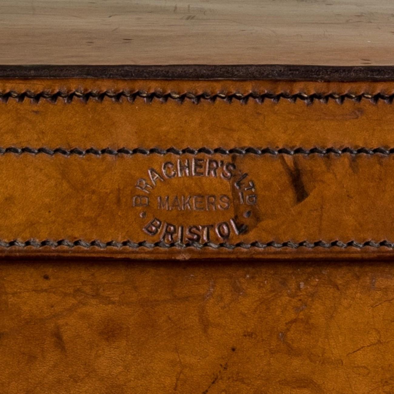 Tan Leather Suitcase, circa 1900. 11