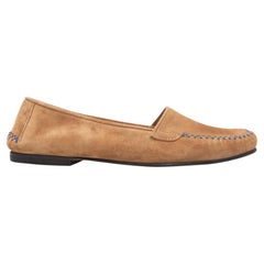 Tan Manolo Blahnik Suede Loafers